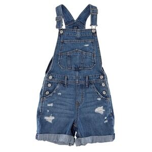 Gap Kids‎ Denim Distressed Shortall Overalls Size M Blue Casual